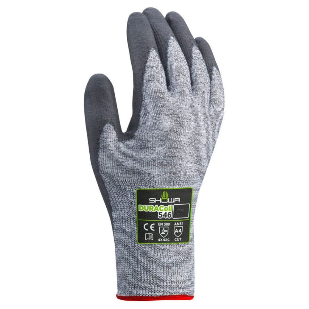 Showa Duracoil 546 Cut Resistant Coated Gray Gloves - XXL