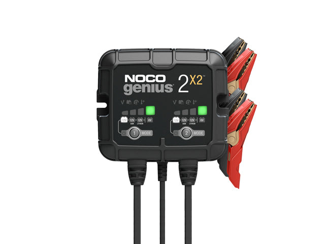 NOCO GENIUS2X2 6V/12V 2-Bank, 4-Amp Smart Battery Charger GENIUS2X2