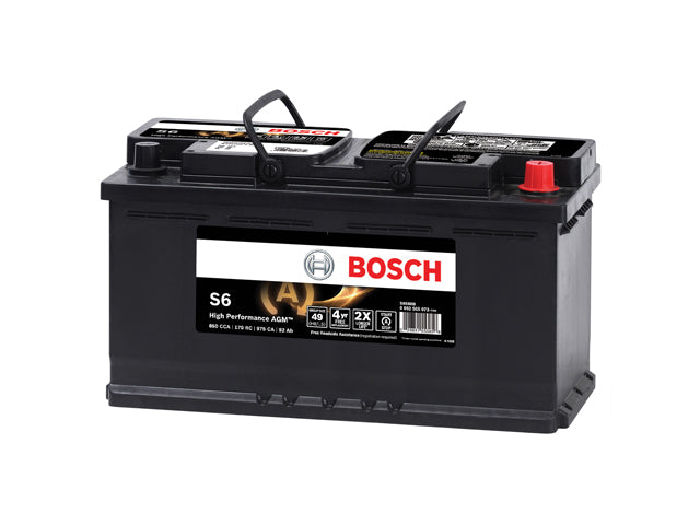 Porsche Battery - Bosch S6 AGM High Performance, Panamera/Cayenne/718 Cayman/911/Macan/718 Boxster/718 Spyder/Boxster/Cayman/914/356C/356SC/912/924/928/930/944/968/356B | 1962-2024 S6588B
