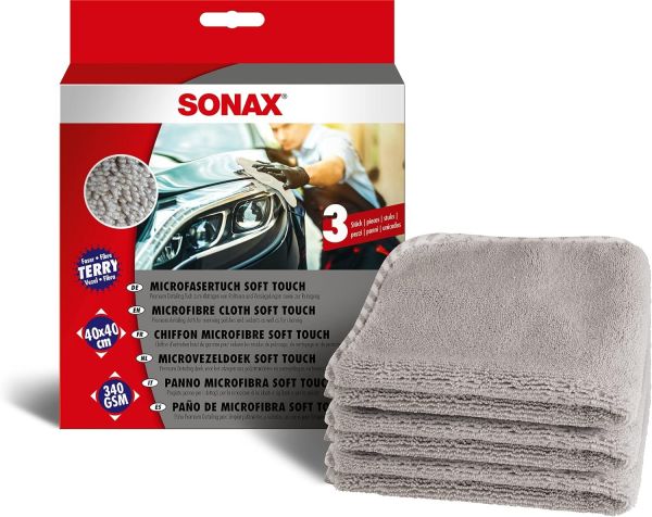 Sonax Microfiber Towels (Grey 16"x16") (3 Piece) - Sierra Madre Collection