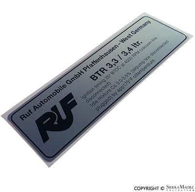 Timing Decal, RUF BTR 3.3/3.4 (83-93) - Sierra Madre Collection