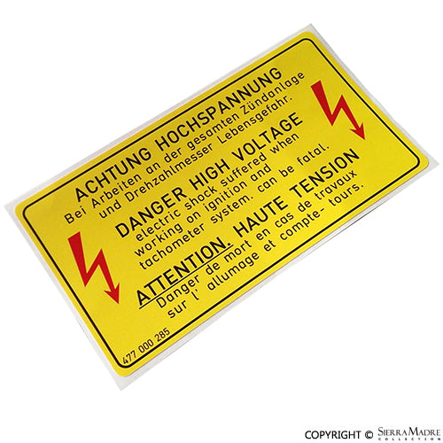 Danger High Voltage'' Decal, 924/944 (76-85) - Sierra Madre Collection