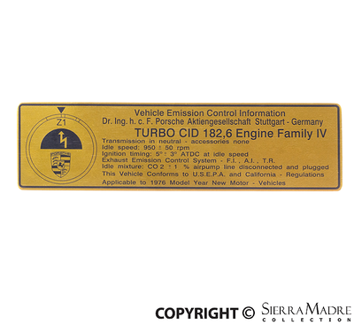 Exhaust Adjustment Sticker, 930 (75-77) - Sierra Madre Collection