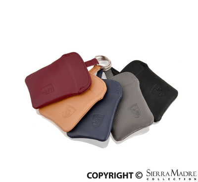 PorscheÂ® Crest Leather Key Fob Pouch - Sierra Madre Collection