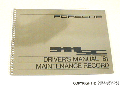Porsche 1981 Owners Manual - 911SC