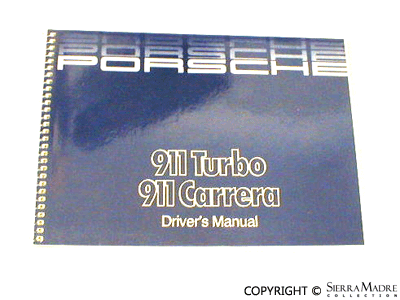 Porsche 1986 Owners Manual - 911 Turbo/Carrera WKD-911-020-86