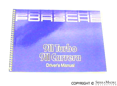 Porsche 1988 Owners Manual - 911 Turbo/Carrera WKD-911-020-88