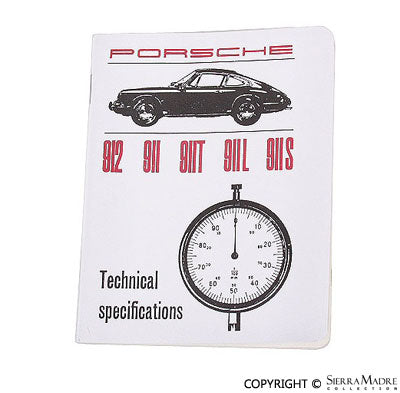 Porsche 911/912 Technical Specification Booklet 65-68 WKD-420-320