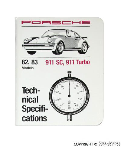 Porsche 911/930 Technical Specification Booklet 82-83 WKD-423-120
