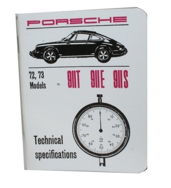 Porsche 911 Technical Specification Booklet 72-73 WKD-422-020