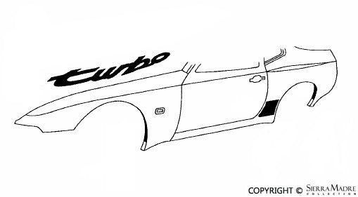 Porsche 944 Turbo Fender Decal - Black 85-91 951-559-221-00