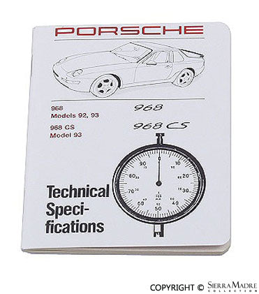 Porsche 968 Technical Specification Booklet 92-93 WKD-423-820