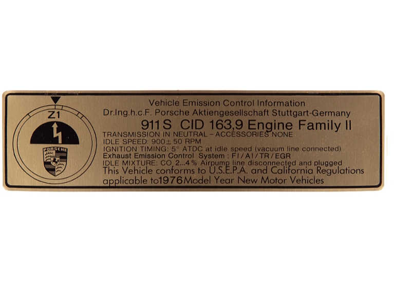Porsche Adjusting Exhaust Decal - 911S/Carrera 76-77 911-006-503-03