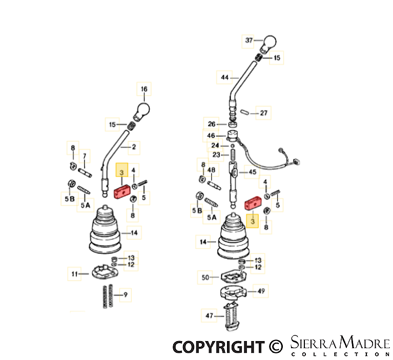 Porsche Bearing for Gear Shift Lever - 911 74-83 911-424-124-02