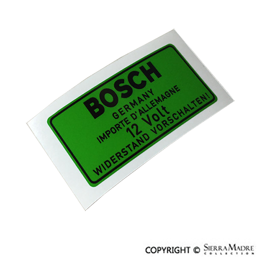 Porsche Bosch Green Coil Decal - 911/912 65-69 901-701-010-00