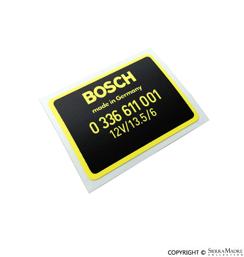 Porsche Bosch RPM Transducer Decal - 911 71-72 0-336-611-001