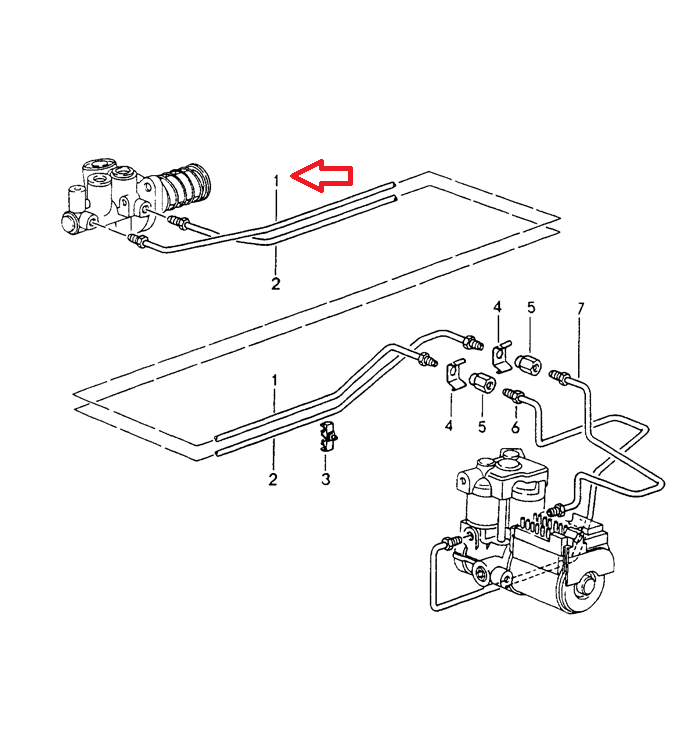 Porsche Brake Line - LHD - 911/964 89-94 964-355-311-27