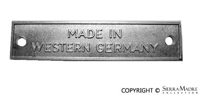 Porsche Chassis ''Made in Germany'' Badge - All 356s 50-65 644-723-012-00
