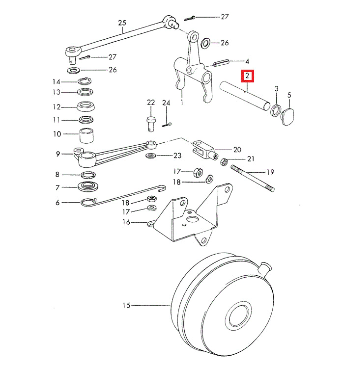 Porsche Clutch Lever Shaft - 914 70-76 905-116-709-00