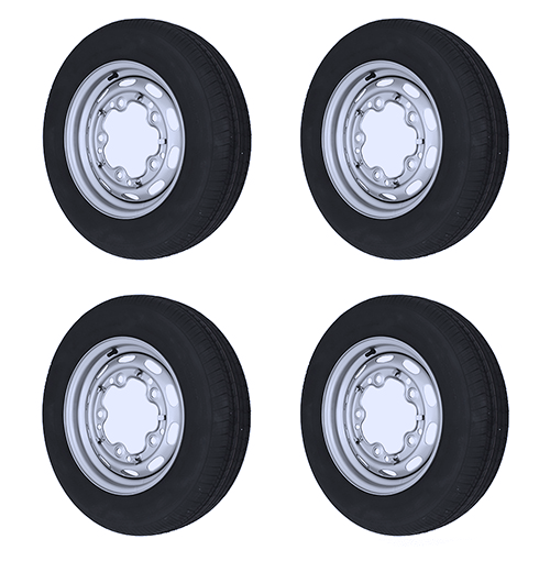 Porsche Complete Wheel And Tire Package - Painted - 15'' x 5 1/2'' SMC-361-04-SET