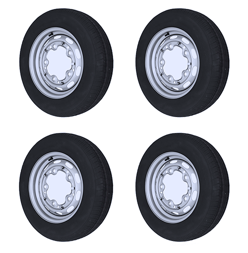 Porsche Complete Wheel And Tire Package - Painted - 15'' x 4 1/2'' SMC-361-01-SET