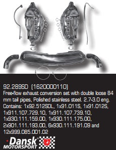 Porsche Dansk Free Flow Exhaust Conversion Kit - Dual Outlet 74-83 92-289SD