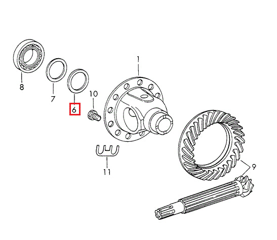 Porsche Differential Spacer - 3.4mm - 914 70-76 915-332-265-10