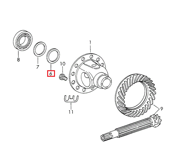 Porsche Differential Spacer - 3.7mm - 914 70-76 915-332-265-13