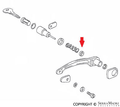 Porsche Door Lock Fiber Washer - 356A/356B/356C 644-531-606-01
