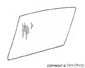 Porsche Door Window Glass - Clear - Left - 911 69-77 901-542-101-25