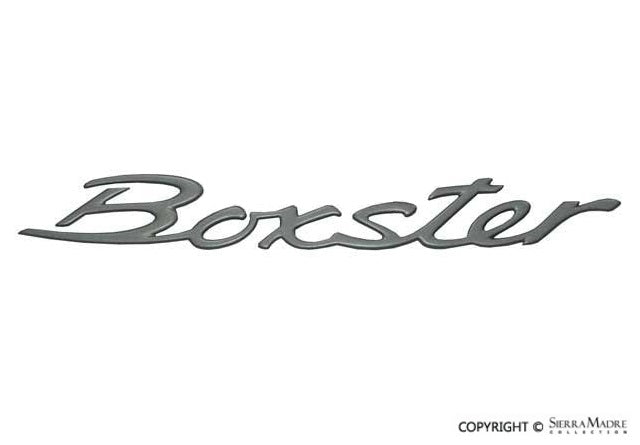 Porsche Emblem ''Boxster'' - Titanium - for Trunk Lid - Boxster 00-04 986-559-237-01-9A4