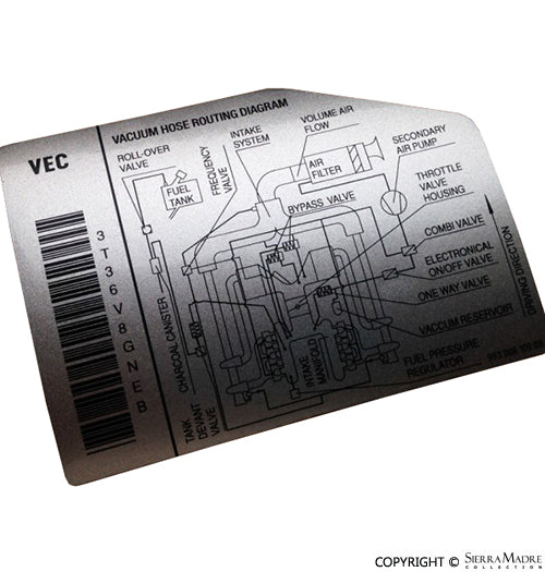 Porsche Emission And Vacuum Hose Stickers - 993 93-98 993-006-109-09