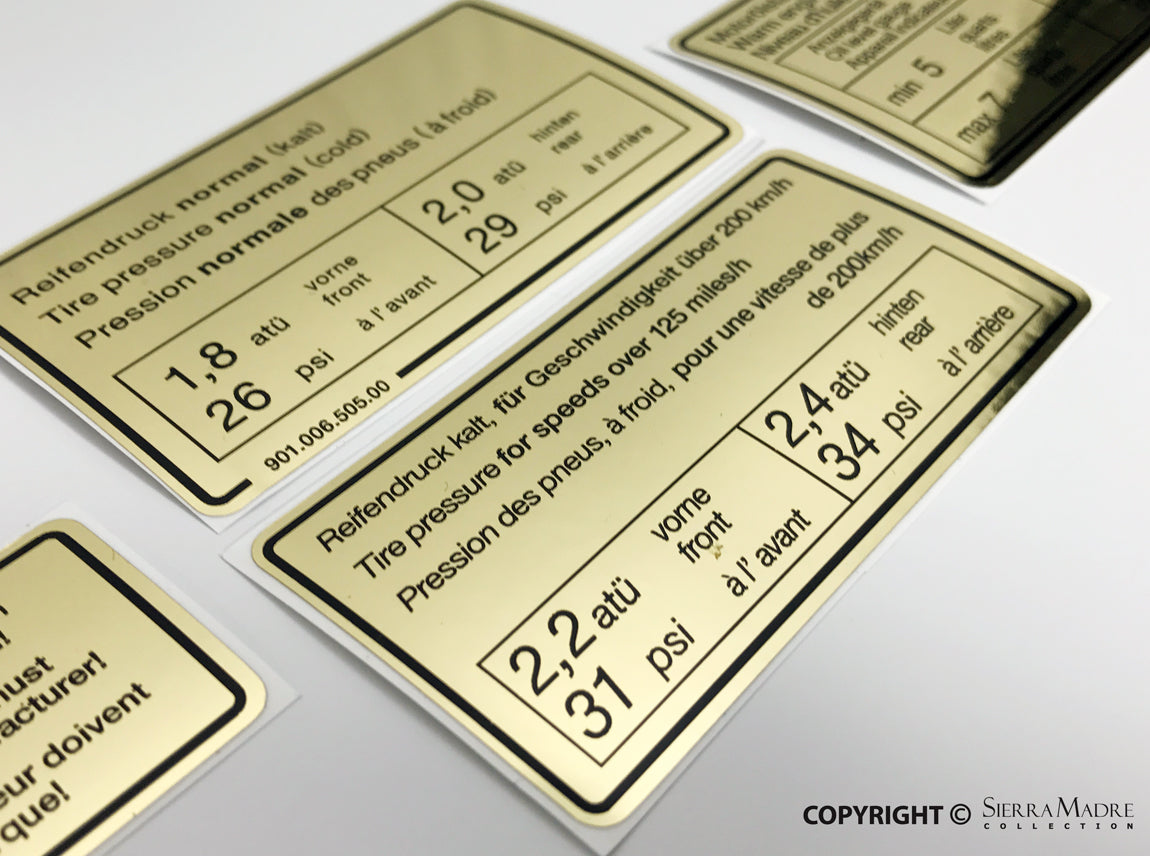 Porsche Engine Bay Decal Set - 911 65-72 SMC-006-502-SET