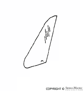 Porsche Fixed Vent Glass - Clear - Left - 911 69-77 901-542-501-27