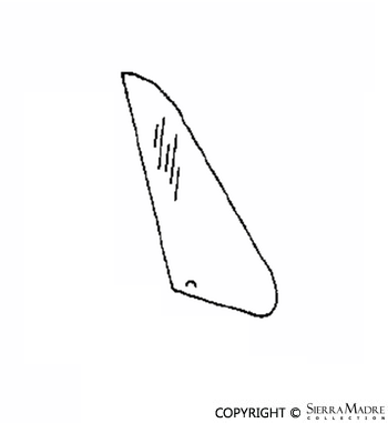 Porsche Fixed Vent Glass - Clear - Right - 911 69-77 901-542-502-27