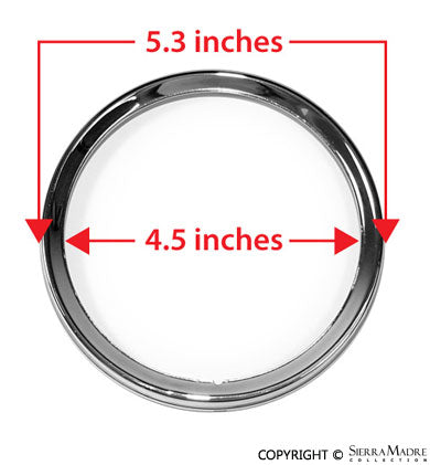 Porsche Fog Light Chrome Rim - 911/912 911-631-122-01