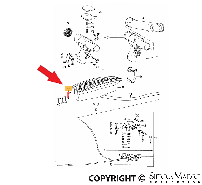 Porsche Fresh Air Inlet Box Bracket Set - 356B/356C 60-65 SMC-571-019-SET