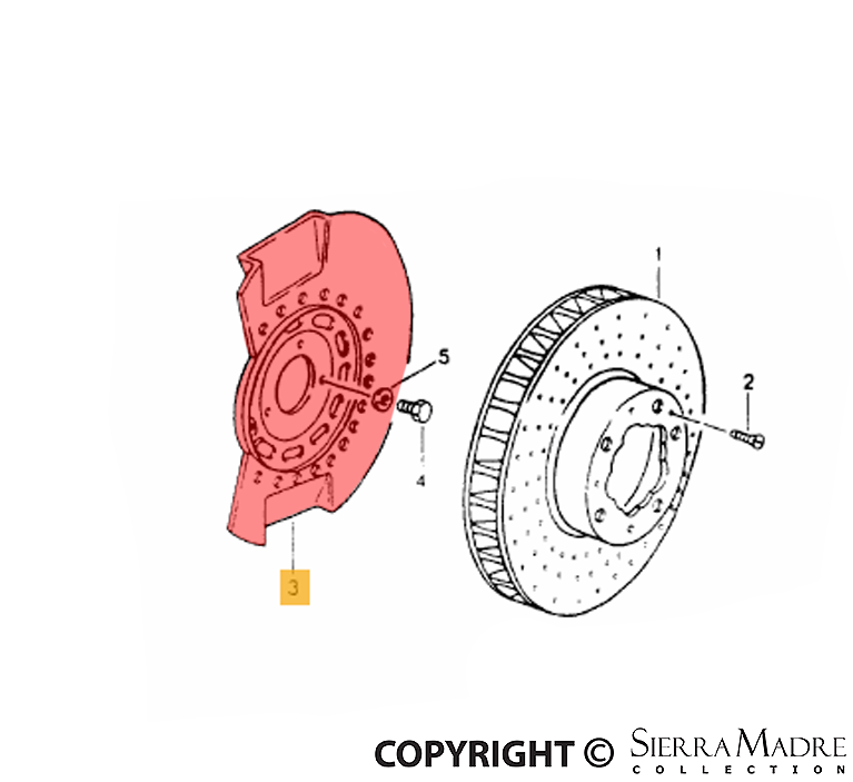 Porsche Front Brake Protective Plate - Left - 993/Turbo 90-98 964-351-803-04
