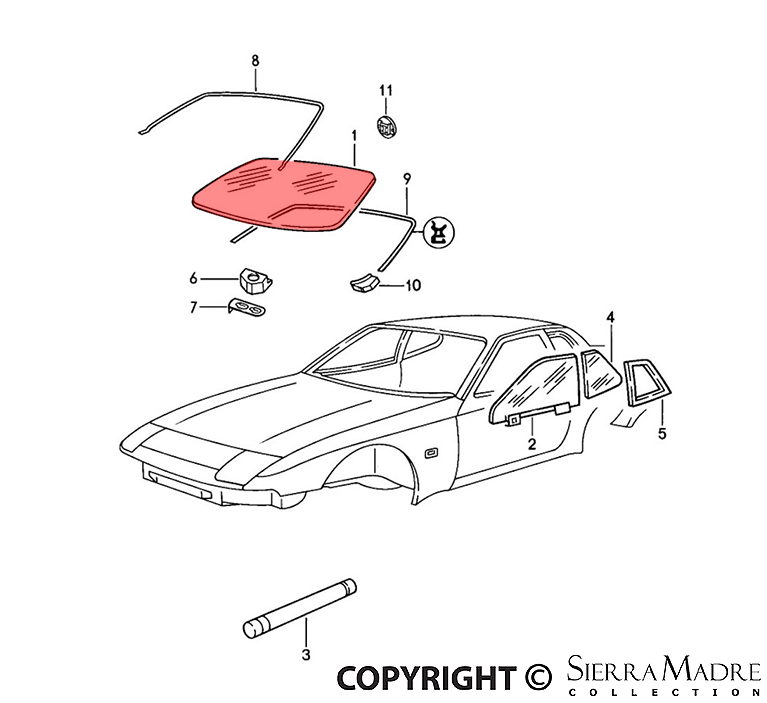 Porsche Front Windshield - Clear - 944/968 85-95 944-541-011-13