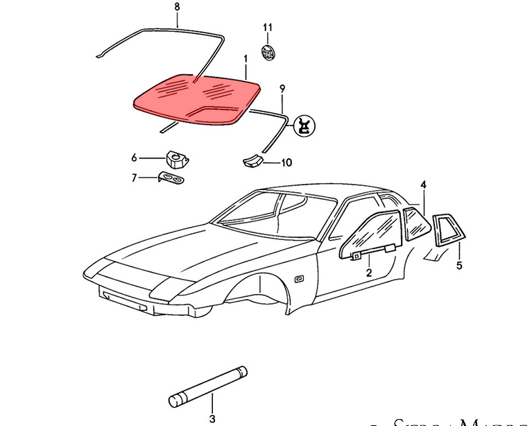 Porsche Front Windshield - Clear - 944/968 85-95 944-541-011-13