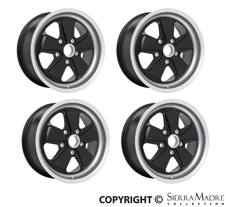 Porsche Fuchsfelge Wheel Set - Satin Black - 17 in SMC-16-171-SET