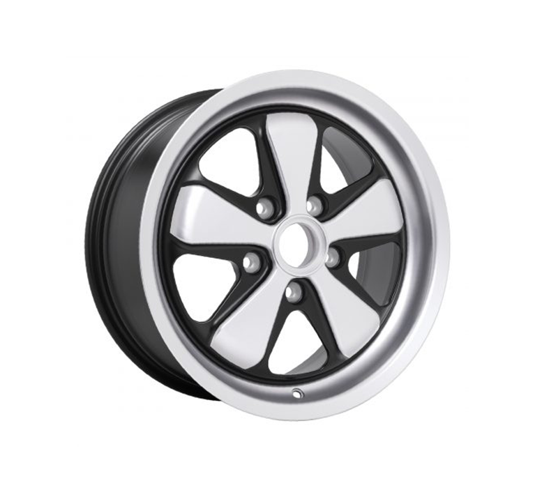 Porsche Fuchsfelge Wheel - Silver on Satin Black - 17 in SMC-16-170