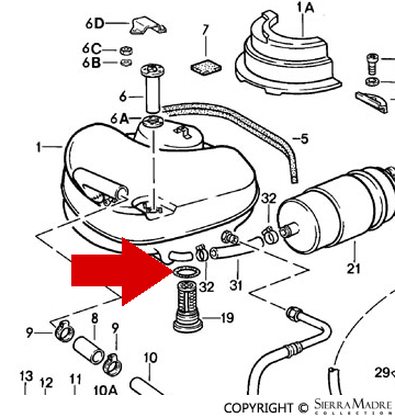 Porsche Fuel Filter Sealing Ring - 911/912/930/912E 69-89 911-201-143-00