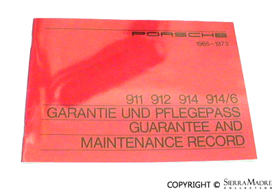 Porsche Guarantee & Maintenance Book - 65-73 WKD-431-412
