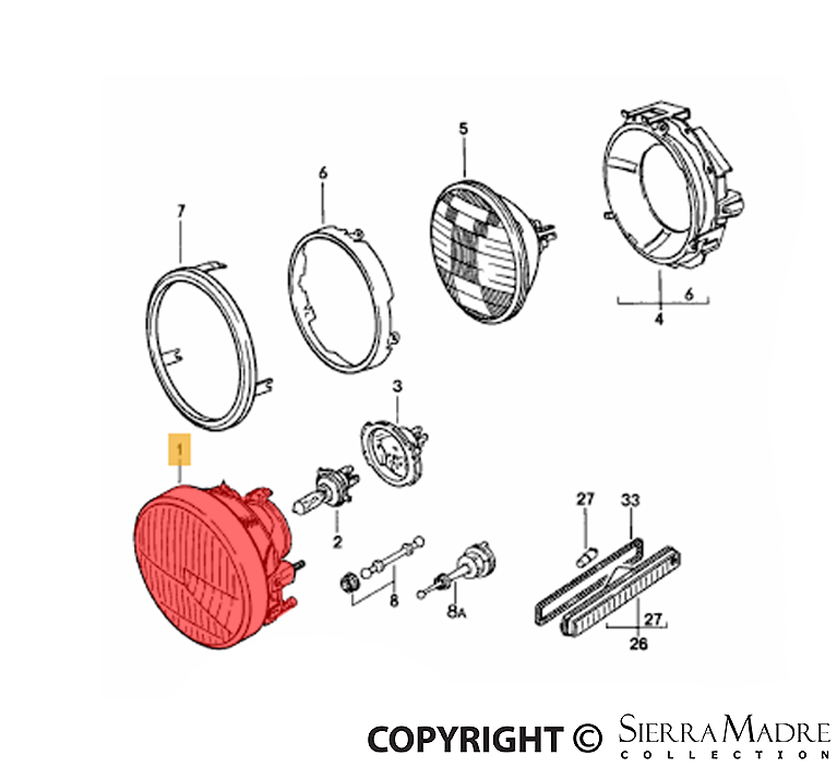 Porsche H4 Headlight - 928 78-95 928-631-101-03