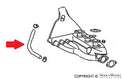 Porsche Heat Exchanger Aluminum Hose - 911 w/MFI 911-106-329-00
