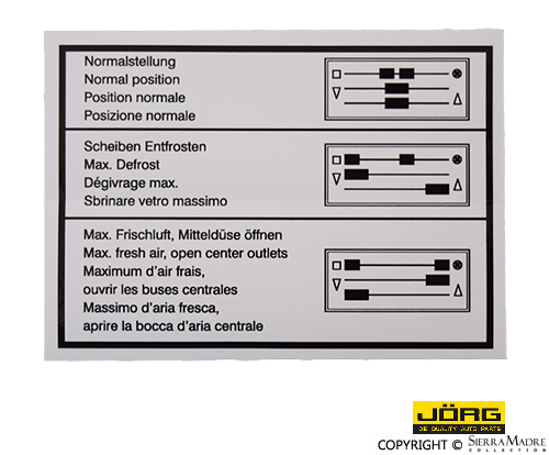 Porsche Heat and Vent Decal - 911/930 78-86 911-701-171-00