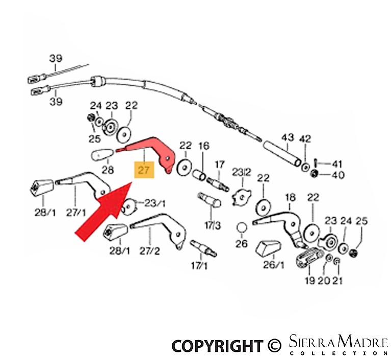 Porsche Heating Lever - Left - 911 74-89 911-424-711-03