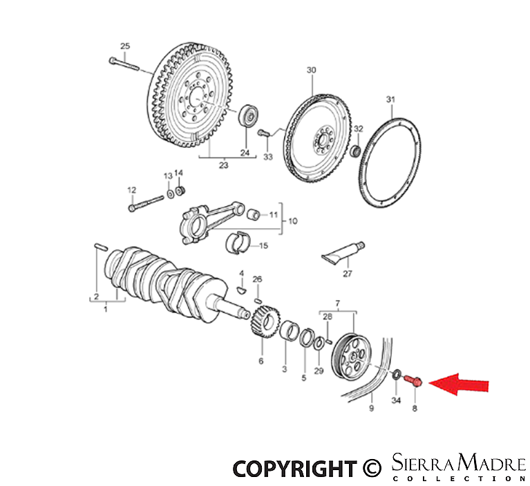 Porsche Hexagon Head Bolt - 14mm x 48mm - 911 GT3 03-05 996-102-301-90