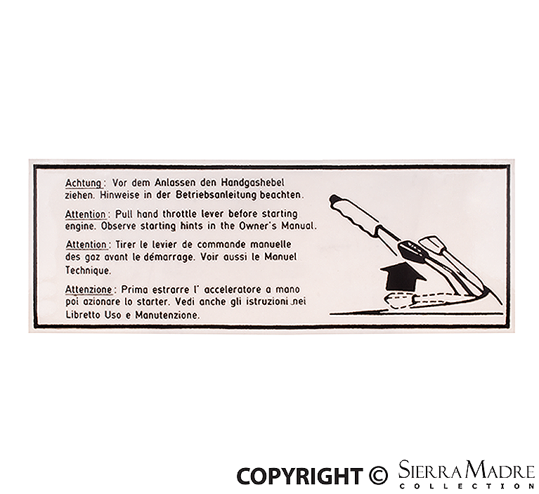 Porsche Indication Starter Decal - 911 - 72-74 911-701-127-00